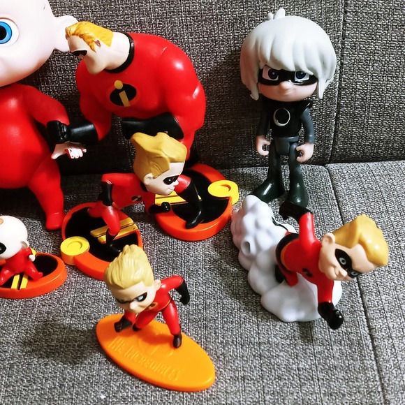 Vintage Incredibles Action Figures Set of 12 Edna Bob Jack-Jack Dash (mt1) - Picture 2 of 6